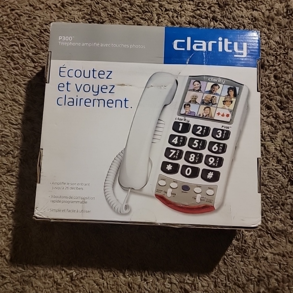 Clarity P300 Amplified Braille‎ Phone -Hard of Hearing Low Vision W/ Auto Dial
